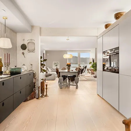 شقة Dinbnb Lux I At The Exclusive City Fjord Island I Free Parking *